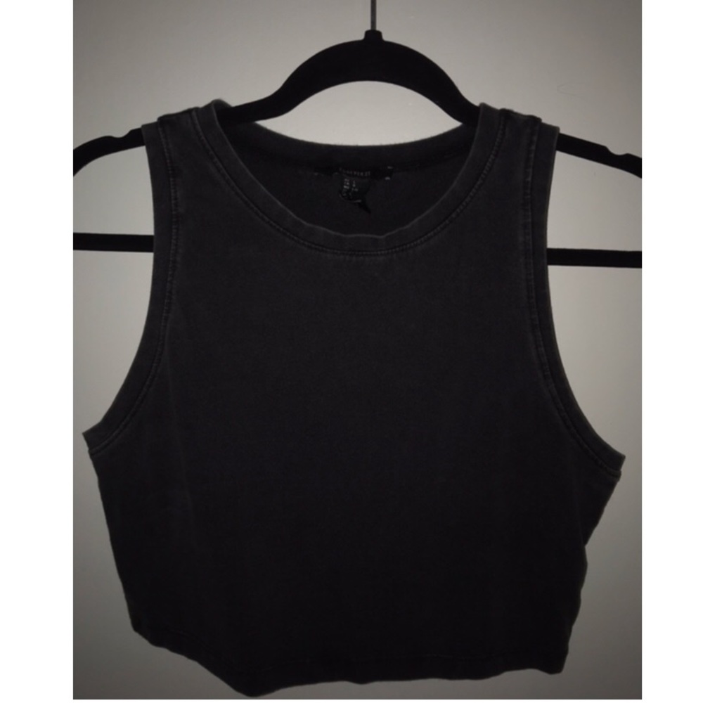 Vintage Dark Grey Crop Top